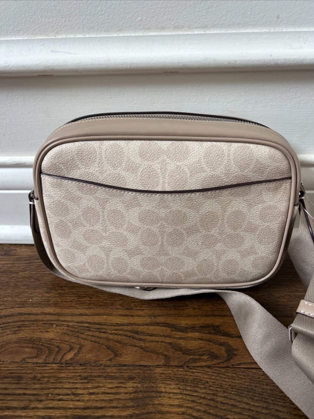 NWT Coach Jamie Camera Bag Siganture Canvas With Stripe CZ185 Sand/Taupe Stripe - Picture 8 of 13